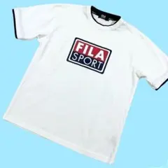 FILA フィラ Tシャツ プリント 半袖 白 Uネック A1779