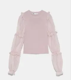 ZARA オーガンザニットトップス