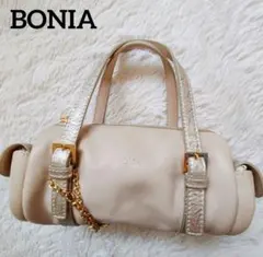 ☆美品☆BONIA ボニア　ミニボストンバッグ　本革　ベージュ　レディース☆