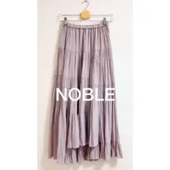 a51_NOBLE 新品タグ付き◆ライトランダムギャザーパッチワークスカートのサムネイル
