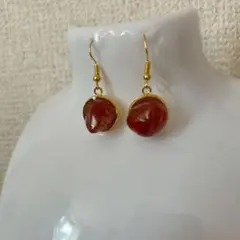 天然石アクセ♡カーネリアン♡ドロップピアス
