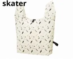skater エコバッグ　ネコ柄　ホワイト　マグネット付のサムネイル