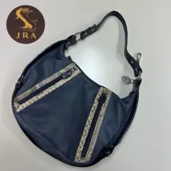 JRA パイソン　レディースハンドバッグ　ネイビー