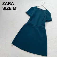 ZARA ザラ　フレアワンピース　アシンメトリーボタン　上品　レトロ（994）