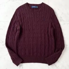 美品♪ポロラルフローレン　コットン　ニット　ケーブル編み　レディースM〜L相当