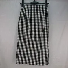 a759ナノユニバースギンガムチェックタイトスカート S