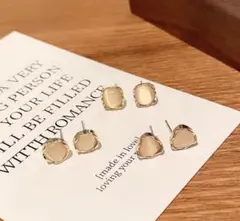 ピアス　お洒落　ゴールド　女性　ホワイト　パール　6個セット　結婚　韓国　上品