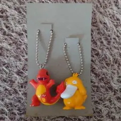 ★ポケットモンスター ヒトカゲ&コダック レトロ ボールチェーンマスコット★