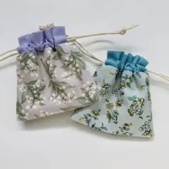 【M026】ミニ巾着2点セット　ハンドメイド　小物入れ　ミニポーチ