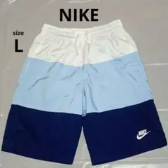 NIKE ハーフパンツ Lサイズ キッズ ホワイト/ライトブルー/ネイビー