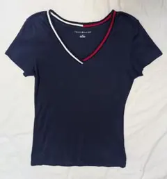 TOMMY HILFIGER ネイビー Vネック Tシャツ S/P