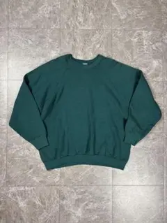 90s USA製 FRUIT OF THE LOOM 無地スウェット 緑 XL