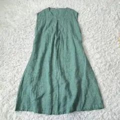 美品　fogline フォグリネンワーク　ギンガム　チェック　ワンピース.