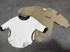【2枚セット】ロンパース 70 80 ワッフル生地 OUTDOOR maninaのサムネイル