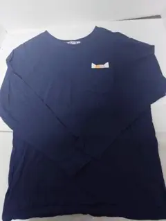 ニャンコ先生　ネイビー 長袖Tシャツ ポケット付き