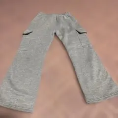 グレー ポケット付き ワイドパンツ 120
