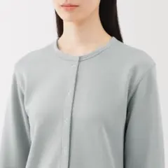 無印良品　 婦人　裏毛スウェットカーディガン　Lサイズ　ライトブルー