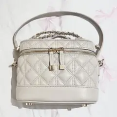 RANDA キルティング2WAYバニティバッグ　クリーム