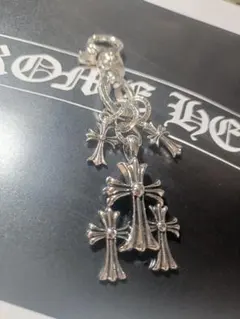 ひ*き様 シルバー 多連クロス キーループ ヴィンテージ キーチェーン アクセサ