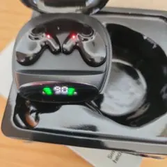 ワイヤレスイヤホン ブラック LEDインジケーター付き