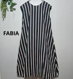 【FABIA 】ファビアストライプ ノースリーブワンピース ストライプリゾートのサムネイル