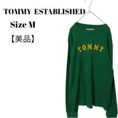 【美品】【匿名配送】TOMMY ESTABLISHED 長袖トップスグリーン M