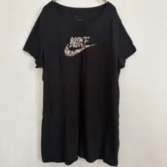 NO BOUNDARIES 黒 半袖Tシャツ【XXL】レオパード柄 ロゴ 古着