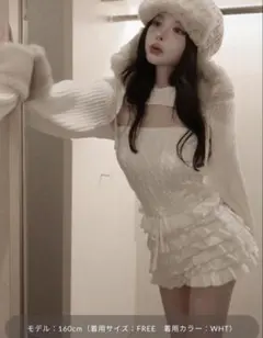 Darich フリルニットコンビネゾン