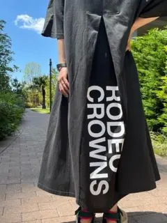 完売✩RODEO CROWNS✩バックswitchingLOGOロングワンピース