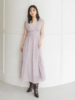 新品タグ付き SNIDEL スナイデル 00サイズ ジャガードドロストワンピース