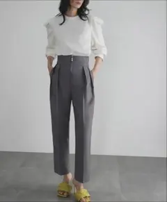 ELFRANK⭐︎ ハイウエストタックテーパードパンツ Washable