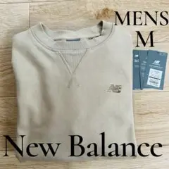 New Balance ベージュ M クルーネックトレーナー　NB刺繍