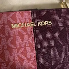 新品☆MICHAEL KORS ☆ツートンミディアムウォレット☆ピンク/ボルドー