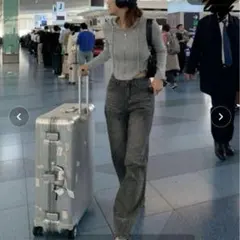 SHAGGIE オーロララインストーン付きヴィンテージルーズデニムパンツ