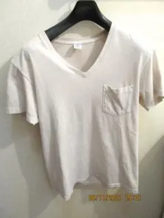 美品 ベルバシーン Tシャツ USA Vネック アメリカ製　ヘザーグレイ
