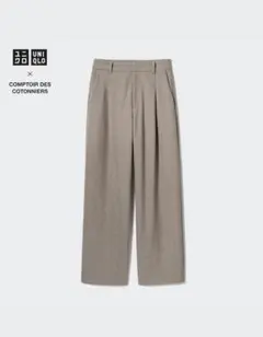 UNIQLO ブラッシュドジャージータックワイドパンツ(丈標準70～72cm）