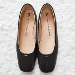 ⭐️未使用級⭐️ファビオルスコーニ フラットパンプス エナメル ブラック 23.5 ファビオルスコーニ フラットパンプス エナメル×スウエードコンビ 24.0