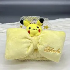ポケモン ヘアバンド タオル ピカチュウ 太め 黄色 リボン付き 前髪 洗顔