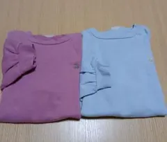130cm プティマイン トレーナー 2枚セット 女の子 ブルー ピンク