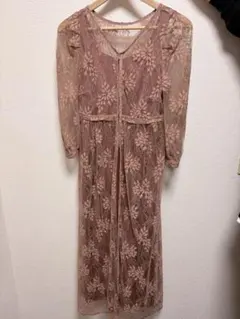 niana レイヤード花柄ロングパーティードレス