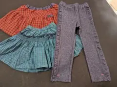 familiar　まとめ売り中古100 パンツとスカート、キュロットの３点セット