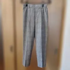 グレー チェック柄 スラックス