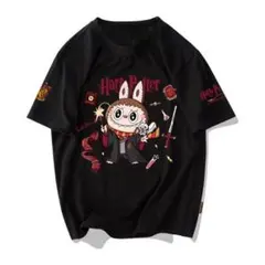 ラブブ　ハリー・ポッター アニメ風Tシャツ 黒　L 薄い