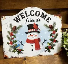 メタルサイン　雪だるま　看板