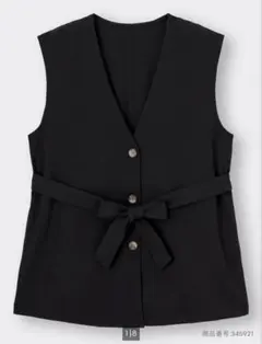 【美品】GU ベルテッドジレ ブラック Sサイズ