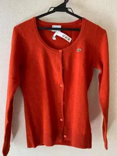 LACOSTE 朱色 カーディガン 38