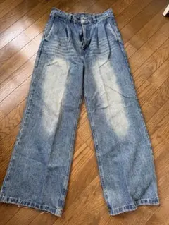 MONO-MART ワイドデニムパンツ ブルー Sのサムネイル
