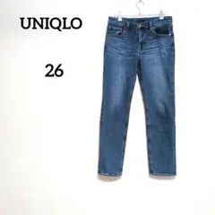 美品 ユニクロ ストレッチスリムストレートジーンズ ブルー M相当