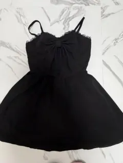 ジェイミー　リボン付きブラックキャミワンピース