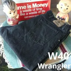 a2180 ラングラー Wrangler W40 ブラックデニムワイドストレート